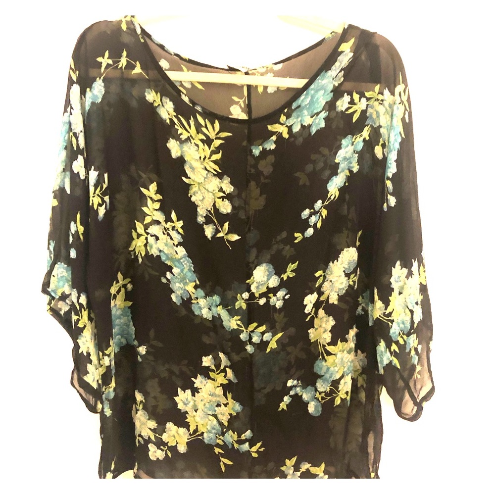 100% silk floral print blouse